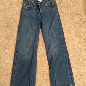 H&M Women's Dark Blue Wide Leg Jeans